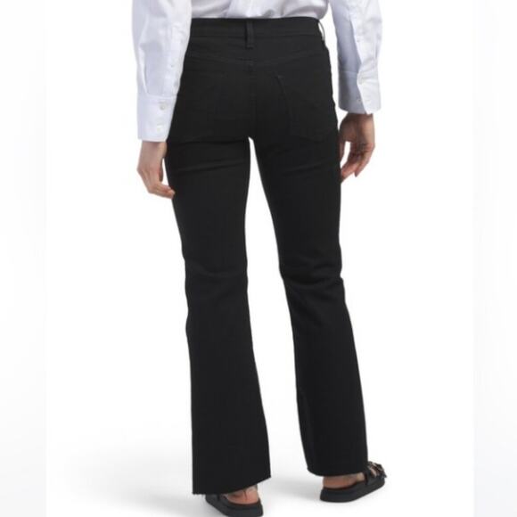 NWT Hudson Nico Mid Rise Barefoot Bootcut Black Wash Raw Hem Jeans Size 32 - Picture 2 of 12